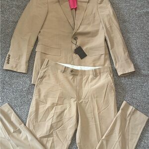 Alton lane Men's Tailored Tan Two-Piece Suit Blazer & Trouser Set